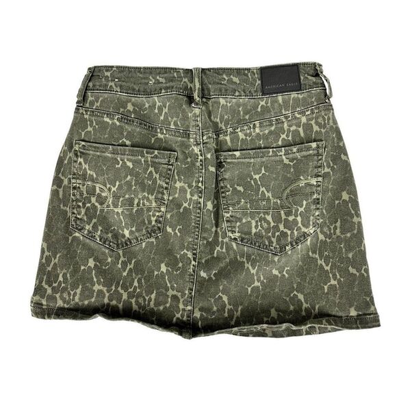 American Eagle Denim Mini Skirt size 2 Animal or Camo print - Picture 2 of 11